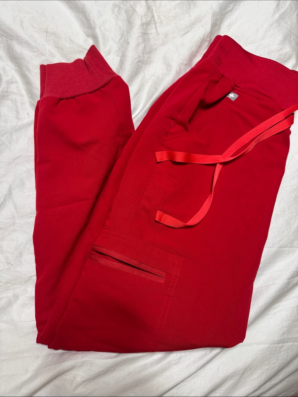 Figs Red Women's Drawstring Track Joggers